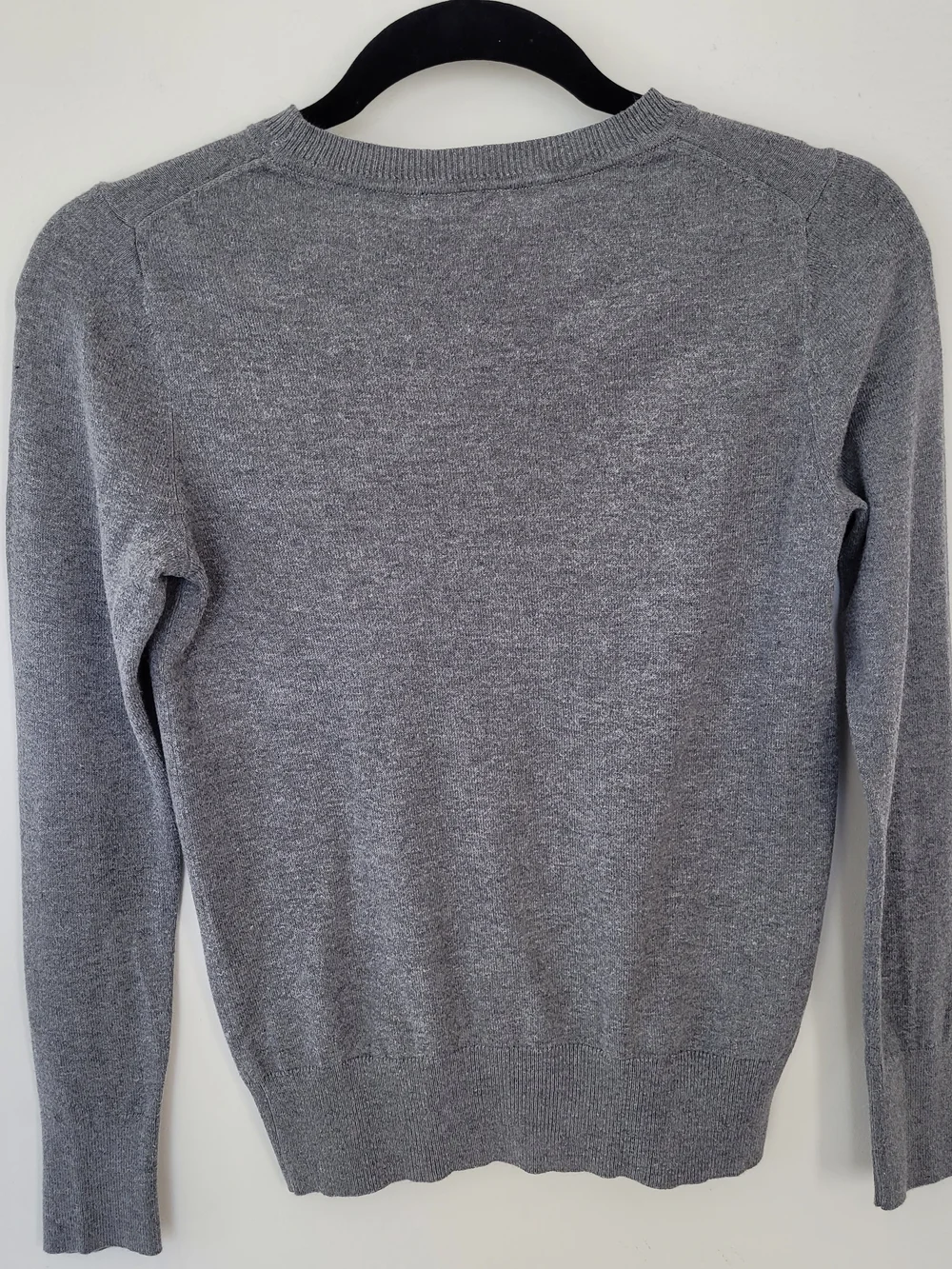 Ann Taylor Factory Gray Crewneck Sweater with Pearl Clusters